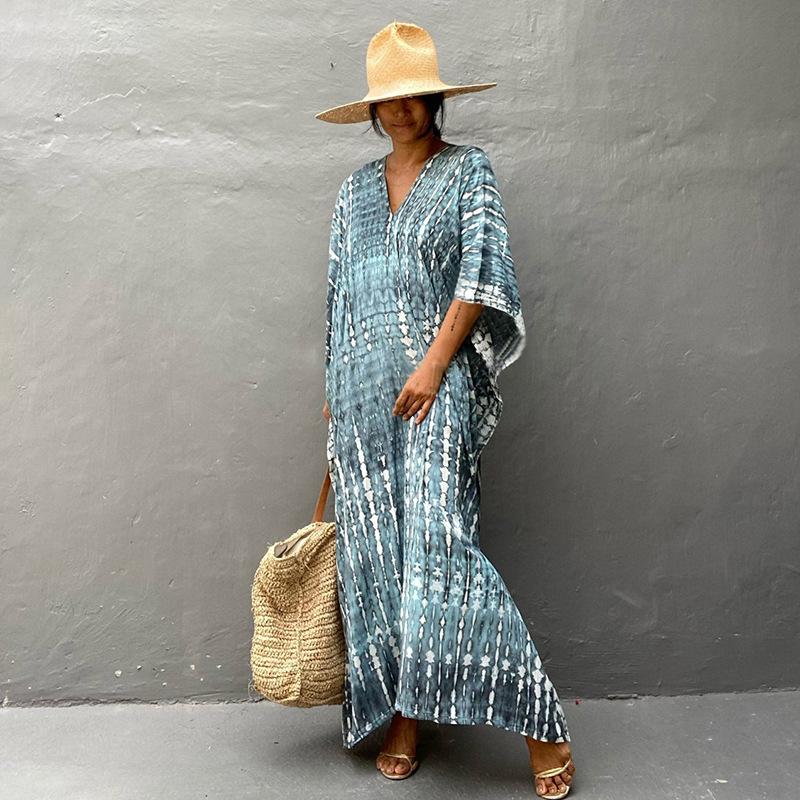 Dámské bikiny zahalovací plavky plážová maxi zavinovací sukně Sarong Kimono Kaftan Dressn