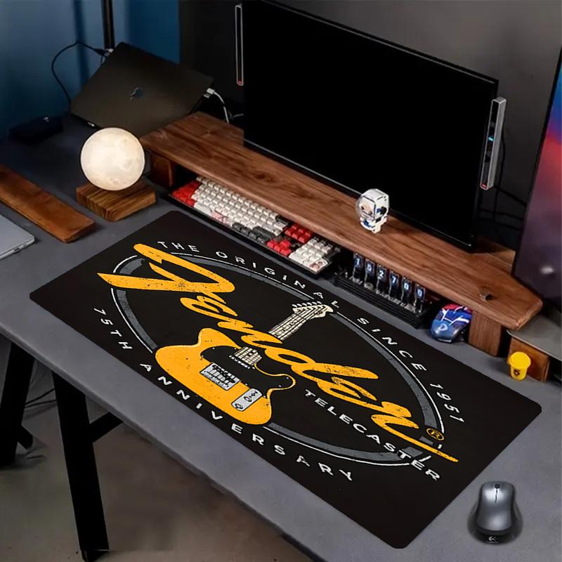 Fender Print Mouse Pad, Anti‑Slip Desktop keyboard Mat, for PC Laptop Gaming Working Daily Use, Cool Festival Birthday Gift