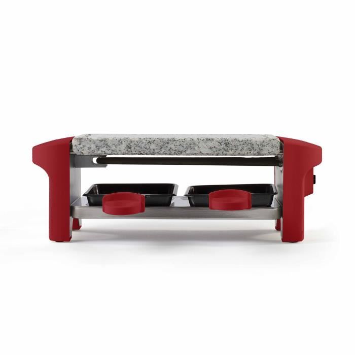 Appareil à raclette LIVOO DOC156RC - 2 personnes - 350W - Plateau en granite - Rouge chili