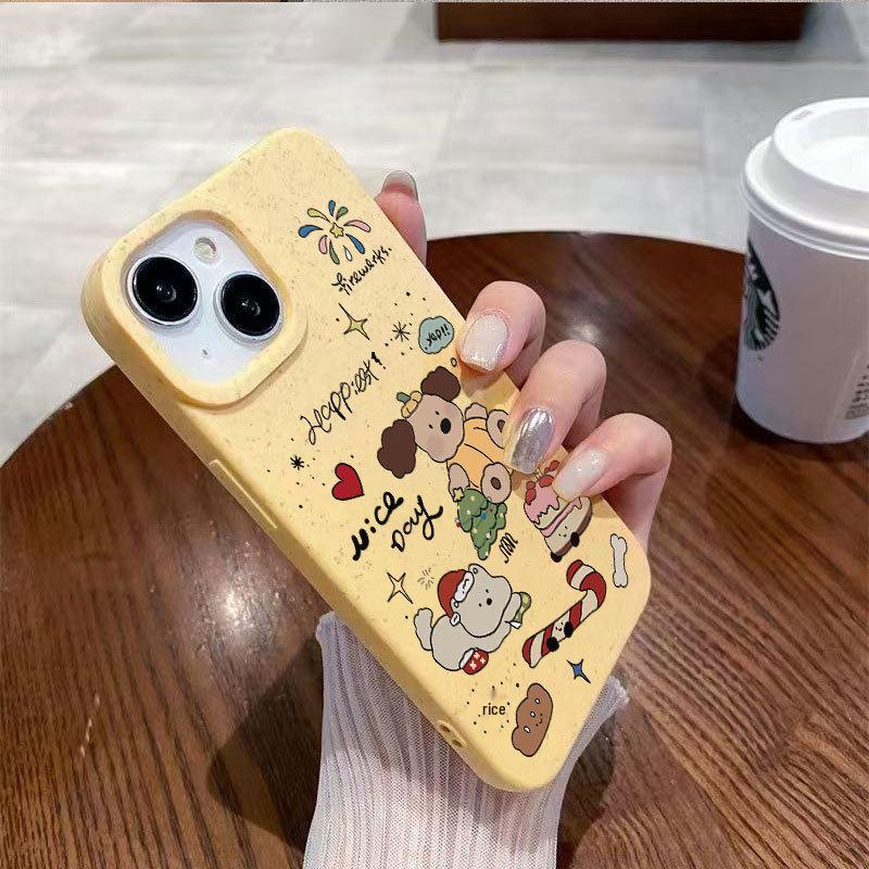 Christmas Puppy Frosted Phone Case for iPhone 16 Pro/15/XS/XR – Drop-proof Protection