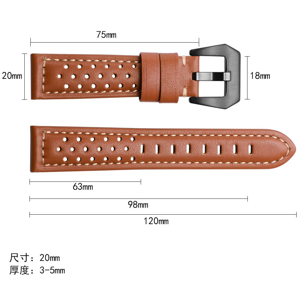 18mm 20mm 22mm 24mm 26mm Handgefertigtes atmungsaktives Rindsleder Uhrenarmband für Panerai Herrenarmband für Omega Uhrenarmband Zubehör