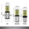 1pcs Motorcycle Lights H4 BA20D P15D Hight Light 3014 144smd Bulbs Super Bright Moto Auto Fog Lamp Led Headlight White 6000K 12V
