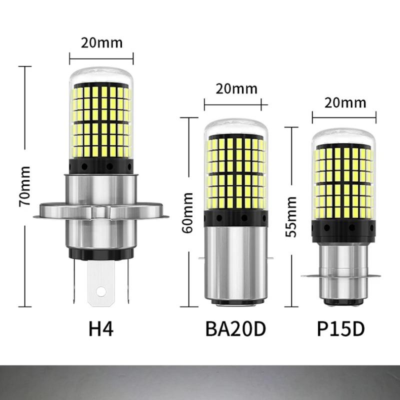 1pcs Motorcycle Lights H4 BA20D P15D Hight Light 3014 144smd Bulbs Super Bright Moto Auto Fog Lamp Led Headlight White 6000K 12V