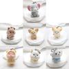 Elegant 3D Flocking Animal Keychain for Ladies Unique Designed Car Key Chain Fashionable Keyring Pendant Ornament