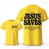Men's Fashion Summer T-shirts Christian Jesus Creative Graphic Printed Tshirt Casual Sports Short Sleeve T-shirt Jesus Saves Top