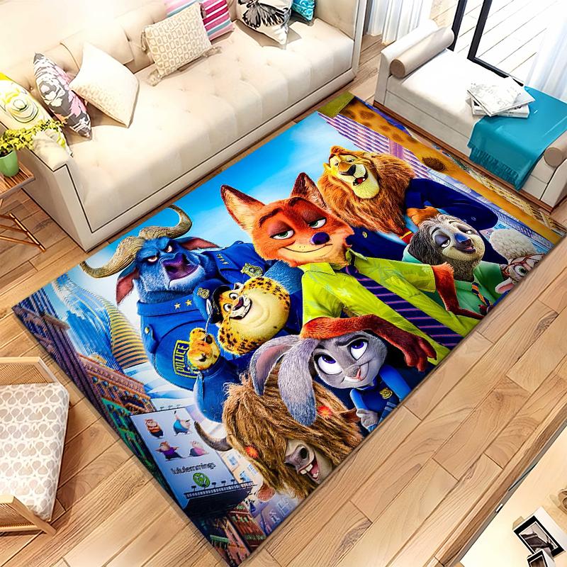 

Cartoon Zootopia Judy Nick Living Room Non-Slip Area Rug Soft Carpet for Bedroom Kids Playroom Sofa,Home Decor Doormat Gift 40x60cm