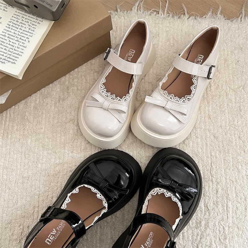 Retro round head women's loafers spring and summer new platform Mary Jane single shoes Japanese jk lolita small leather shoes