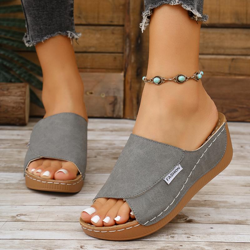 Fashion New Style Women Sandals Summer Outdoor Leisure Comfy Wedge Sandals Ladies Slip on Orthopedic Bunion Corrector Slippers Sandalias