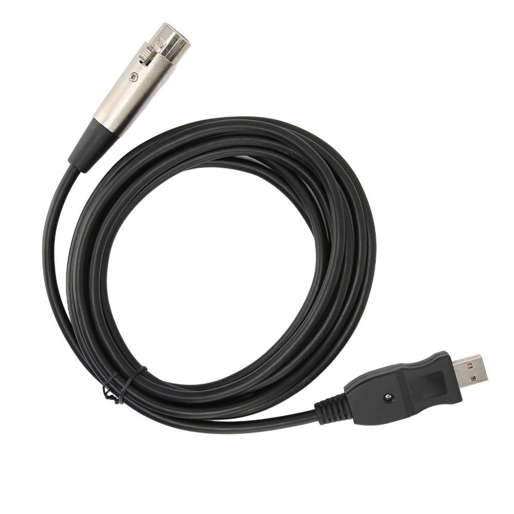 Low Noise USB to XLR Microphone Cable Plug and Play Studio Audio Mic Connector  PC / Laptop Audio