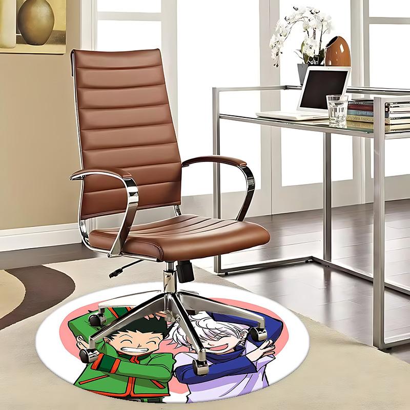 

1pc Anime Cartoon Design Round Carpet - Office Chair Mat, Non-Slip Rug for Home Decor, Seasonal Gift, Suitable for Office, Living Room, Bedroom, Game 80cm by 80cm