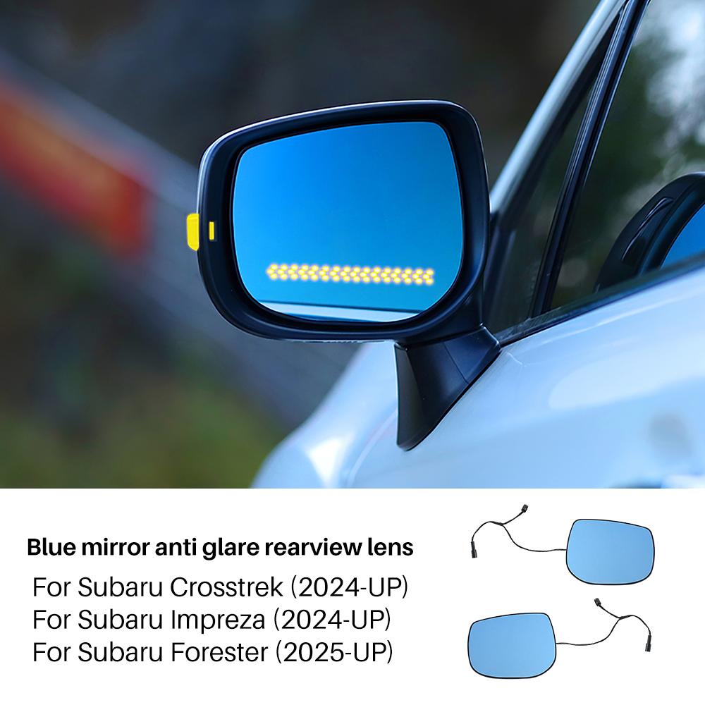 

Для Subaru Crosstrek/Impreza 2025-ВЫПУСК Forester 2025-ВЫПУСК Синее Стеклянное Зеркало Заднего Вида с Светодиодным Индикатором Широкий Угол Обзора Антибликовое For Forester 25-UP