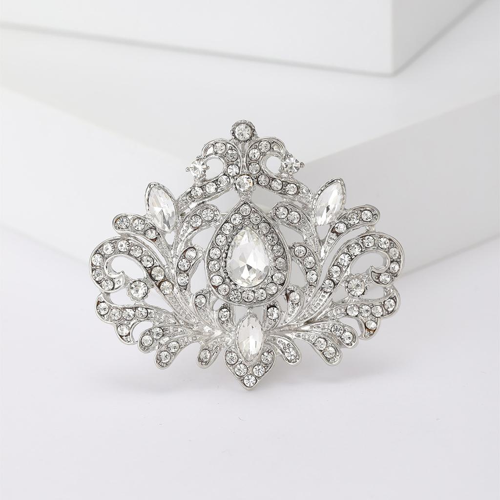 Retro Fashion Court Rhinestone Brooch, High-End Versatile Clothes Pin Fixed Clothes
