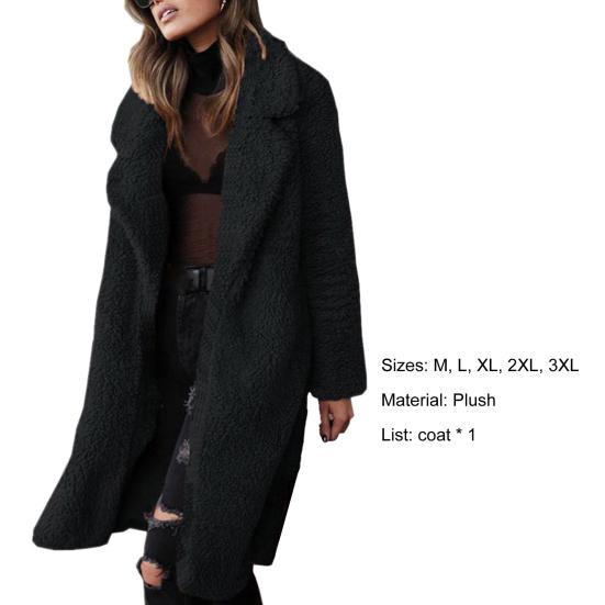 Damen Oversize-Mantel Einfarbig Einreihig Herbst Winter Dicke Knöpfe Übermantel für das Büro
