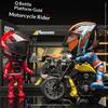 Simulation Motorcycle Rider Alloy Deformed Action Figure, Helmet Character Model, Desk Ornament Collectible Toy, Kids Boys Birthday Gift