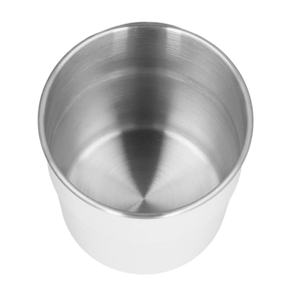 

White Double Wall Cup 320ml Capacity Drinking Cup Small Size Stainless Steel Cup Home Use