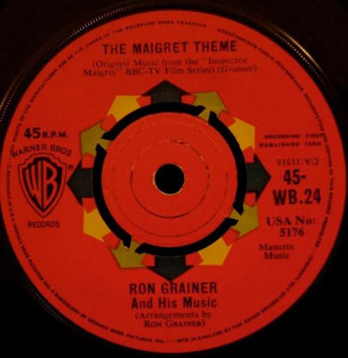 

7inch Record RON GRAINER & HIS MUSIC - Maigret Theme 45WB24 Warner Bros. Re 1960 UK Sound Effects & Nature Used