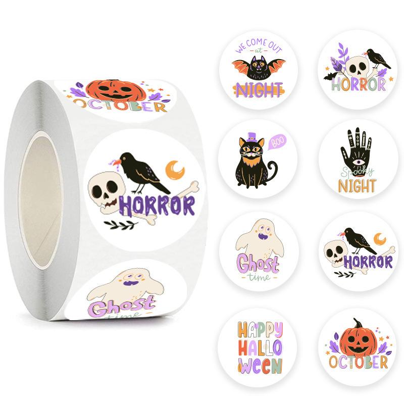 

500pcs 1inch Halloween Stickers Roller for Gifts Cups Waterproof Kids Halloween Pumpkin Stickers for Halloween Decor 2.5CM 2.5CM 1inch