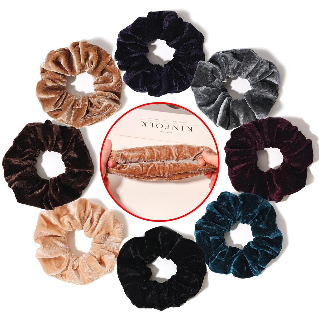 Medium Velvet Hair Scrunchie - Korean Fabric Hair Accessory