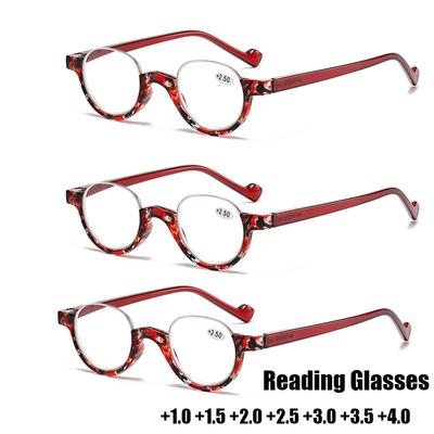 Nuovi Eleganti Occhiali da Lettura a Mezza Montatura Moda Rotondi Ultraleggeri Occhiali per Presbiopia Donna Uomo Retro Occhiali Anti Luce Blu