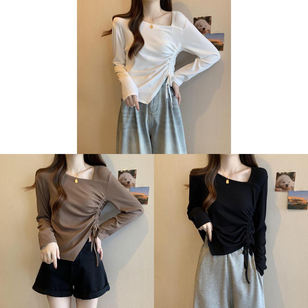 Elegant Plus Size T Shirt With Pleated Design For Casual And Office Wear