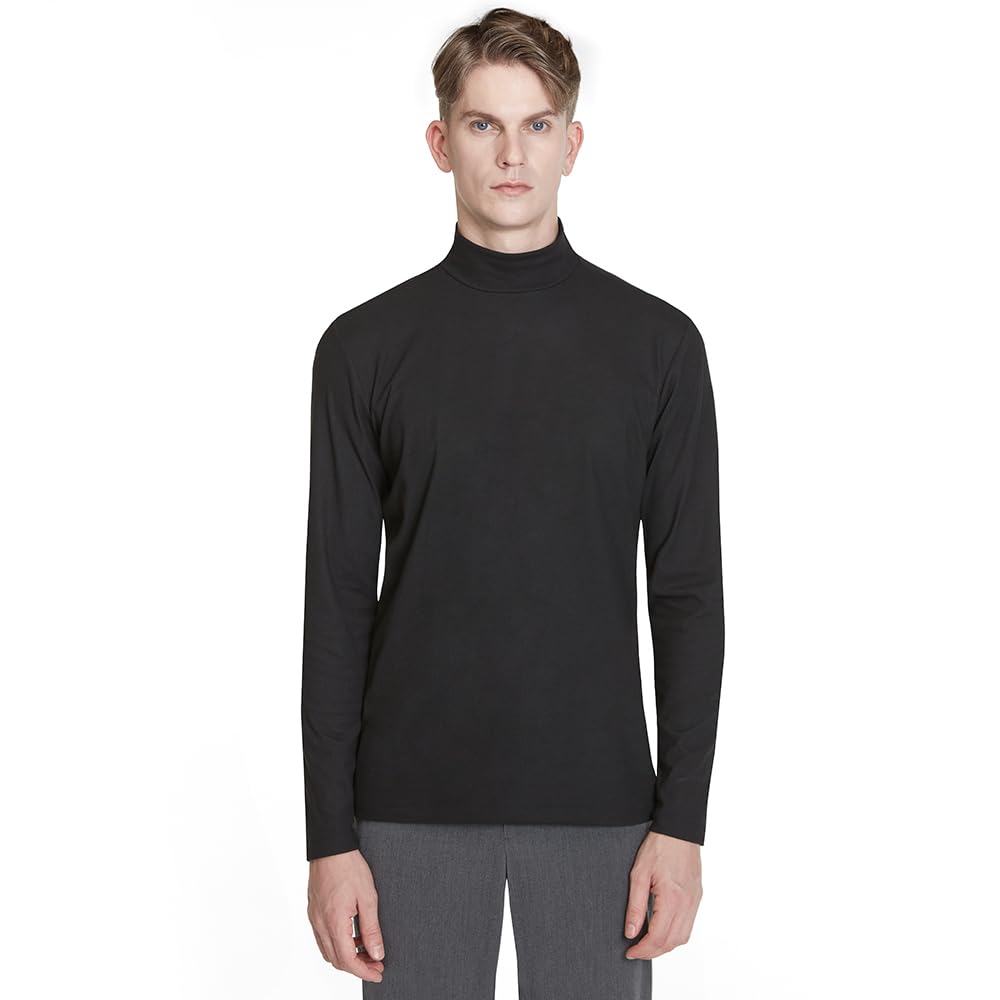 Tesla Turtleneck Sports Fleece Loose Fit Long Sleeve Compression Wear with Face Compression Heattech Running Sports Thermal Innerwear Men's