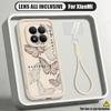 Fantastic Butterfly Print Lanyard Case For Xiaomi 14T 13T Pro Redmi Note 15 Pro 4G 14 13 Pro+ 5G Shockproof Bumper Soft Cover