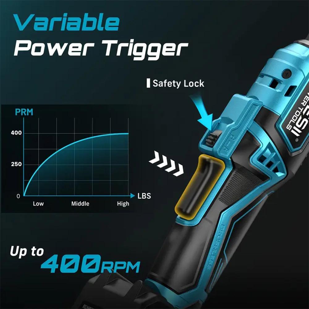 Seesii 6,3'' Verlängertes Elektrisches Ratsche-Schraubenschlüssel-Set 21V 3/8" Akku-Elektroschrauber 80Nm Winkel-Schraubenschlüssel für Makita 18V Batteriepin