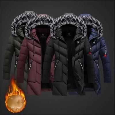 Winter Herren Lange Parkas Jacke Mode Männer Pelzkragen Thermal Parka Mäntel Lässige Warme Windjacke Gepolsterte Männliche Kleidung