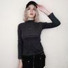 Double Faced Velvet Women Sweater High Collar Shirt with Bottomed Top