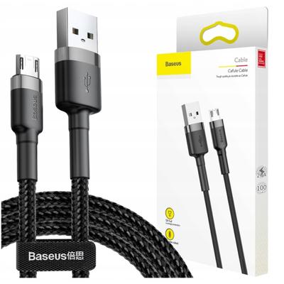 Baseus Cafule 2.4A 1M USB To Micro USB Cable (Grey-Black)