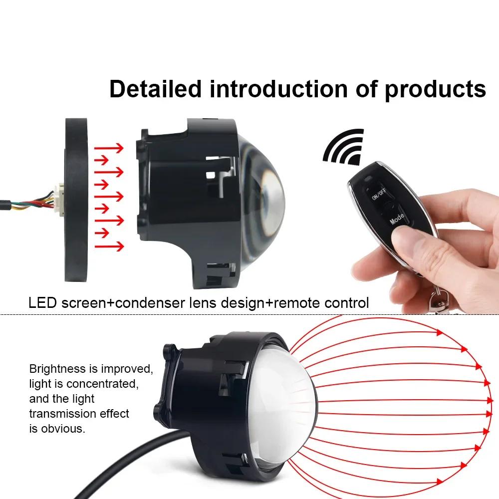 Dynamic Car Demon Eye Red Eye 3 Inch Devil Eyes Lens Lights For 12v Retrofit Kits Headlight Assembly Auto Accessories Kit