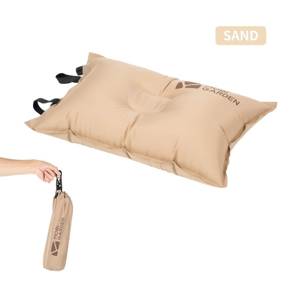 

Ultralight Camping Pillow Portable Sponge Material Travel Sleeping Pillow Automatic Inflation Comfortable Inflatable Pillow песочный