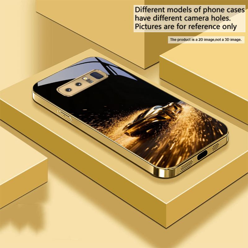 Flying golden supercar For Samsung A 01 52S A04 A05S A10 A12 13 22 23 24 36 42 M02 Note 10 20Ultra 8 9 Golden glass phone case