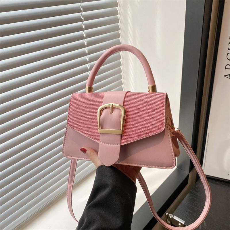 Bag women's new casual aesthetic texture retro fashion portable simple shoulder crossbody small square bag
