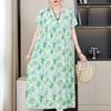 Abiti eleganti taglie forti per donna Abito lungo vintage a maniche corte allentato casual