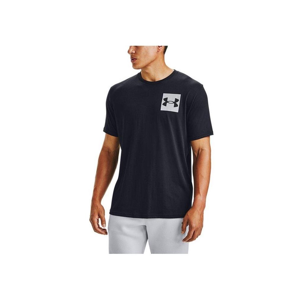 Under Armour Logo Buchstaben Print American Vintage Schulter T-Shirt Herren T-Shirts Schwarz 1357152-001