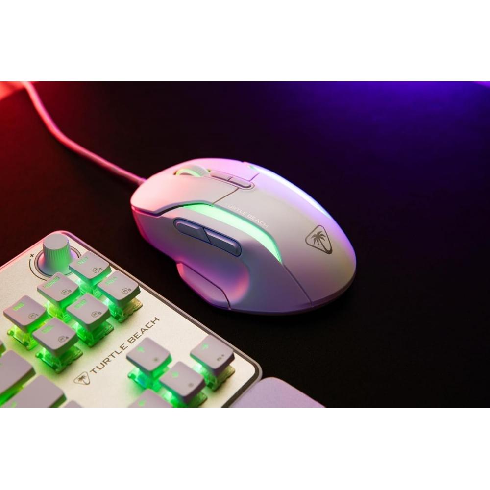 Turtle Beach Wired Gaming Mouse 26k Dpi Sensor Mmo Rts Macro Kone Ii White