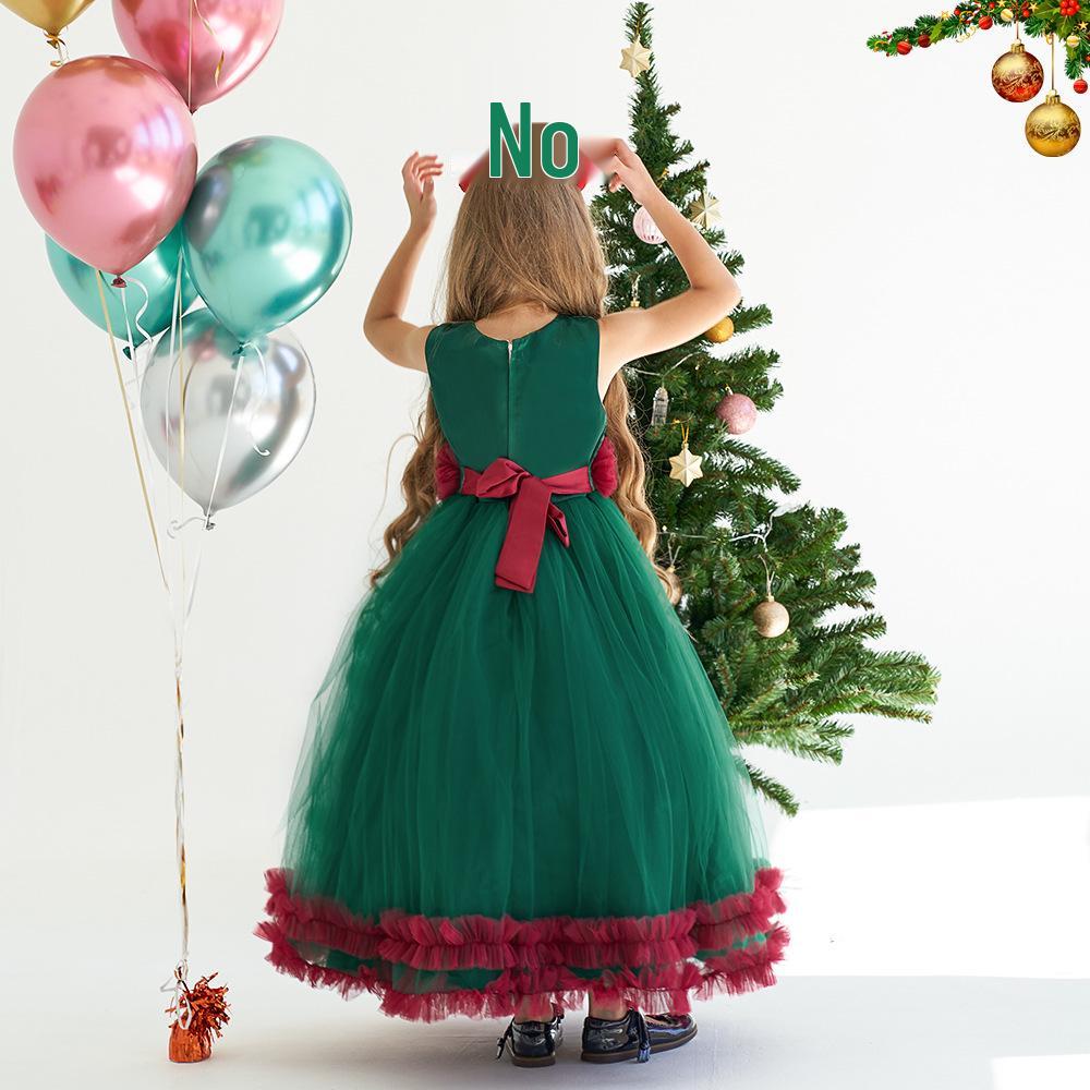 2026 Mesh-Prinzessinnen-Hochzeitskleid für mittlere und große Kinder