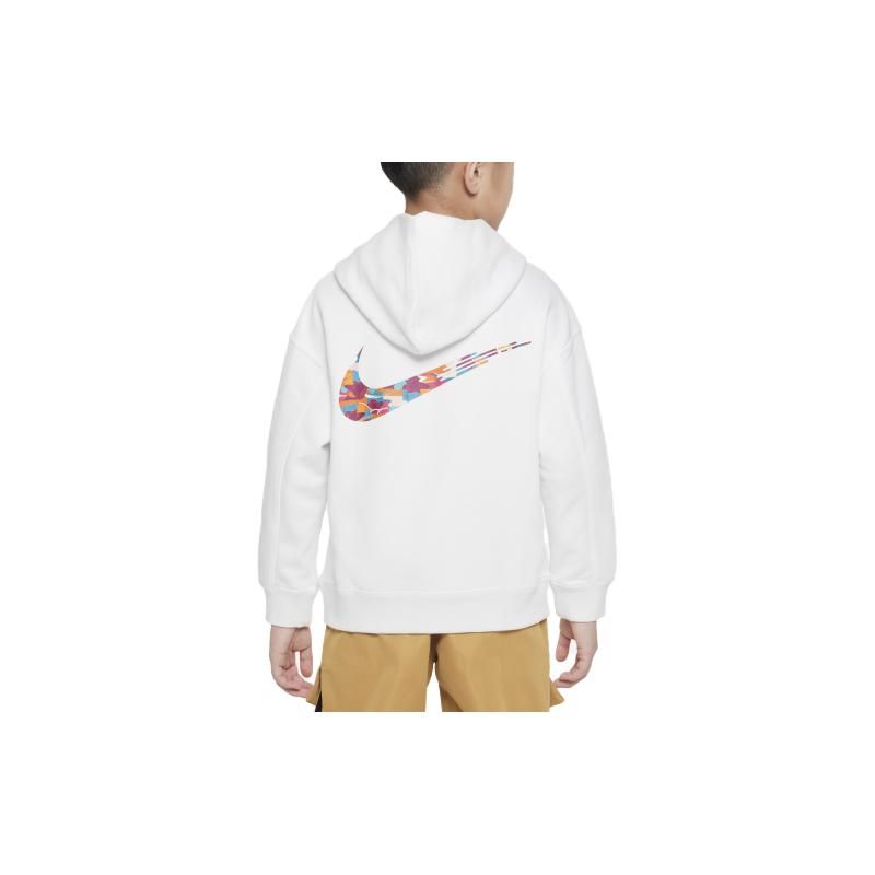 Nike Kids Logo Print Pocket Hoodie Kids hoodies White FJ9701-121