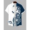 Summer Adds 3D Printed Hawaiian Shirts with Buttons, Beach Vacation Shirts, Short-sleeved Shirts and Casual Shirts for Men