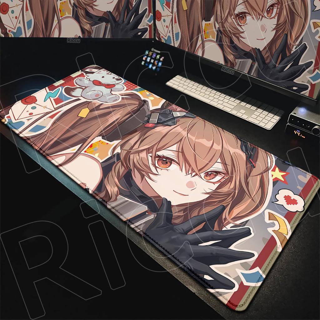 Rutschfeste Gummi-Büro-Laptop-Schreibtischmatten Große Game Arknights Endfield Kawaii-Mädchen Gilberta Mauspads 900x400mm PC-Zubehör