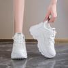 White Platform Women's Sneakers  Autumn Lace-Up Thick Bottom Vulcanize Shoes Woman Pu Leather Breathable Sports Shoes Ladies