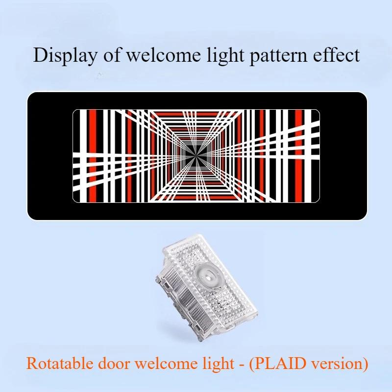 For Tesla Model 3 Y S X Car Door Welcome Light PLAID Time Space Tunnel Lights Door Step Ghost Light New Model Y Juniper 2025