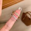Sparkling Zircon Geometric Women's Ring with Fashionable and Minimalist Design, Daily Party  Gifts