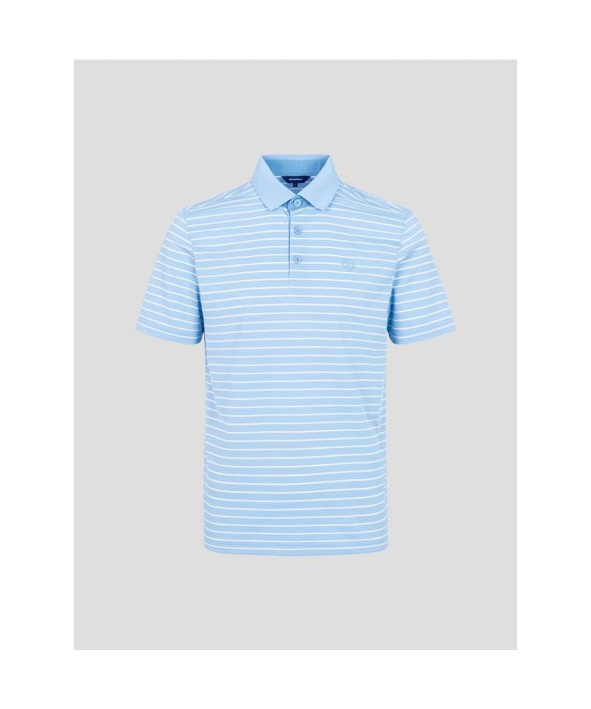 BEANPOLE GOLF Men'S Cooling Fine Stripe Short Sleeve T-Shirt - Sky Blue