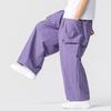Retro Men's Wide Leg Pants Summer Plus Size Solid Color Pants