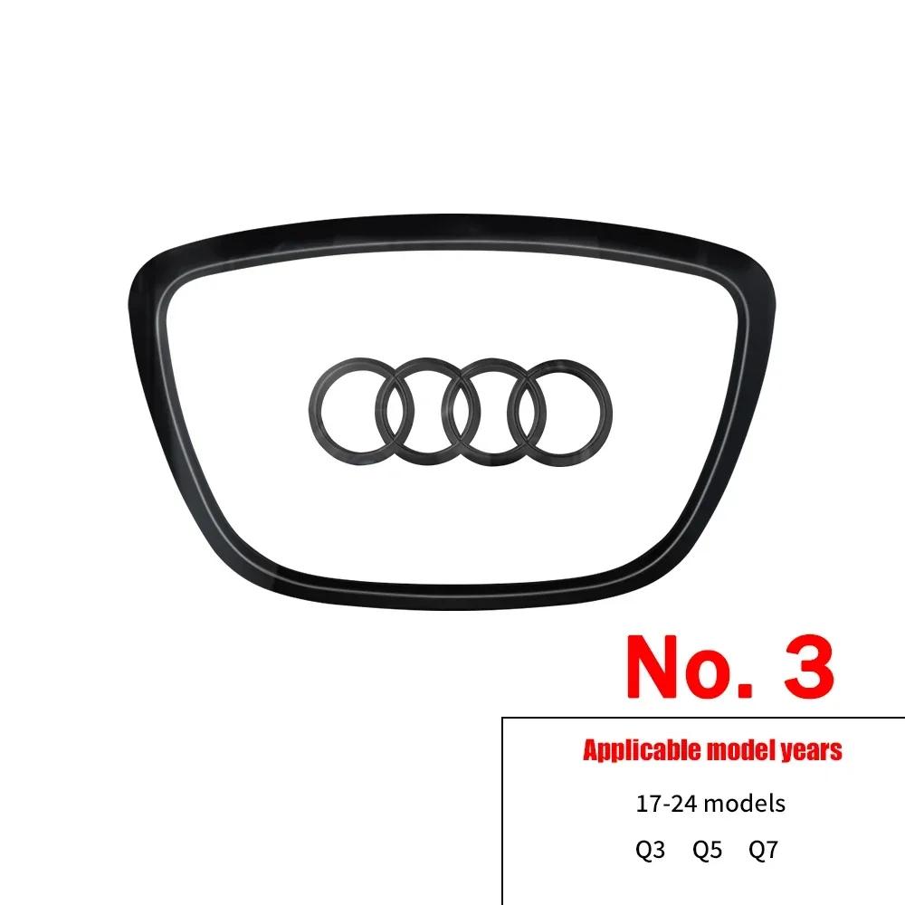 For Audi  A3 A4 B8 8P B9 8V A5 A6 C7 A7 Q3 Q5 Q7 Automobile Steering Wheel Logo Bright Frame Strip Electroplated Emblem