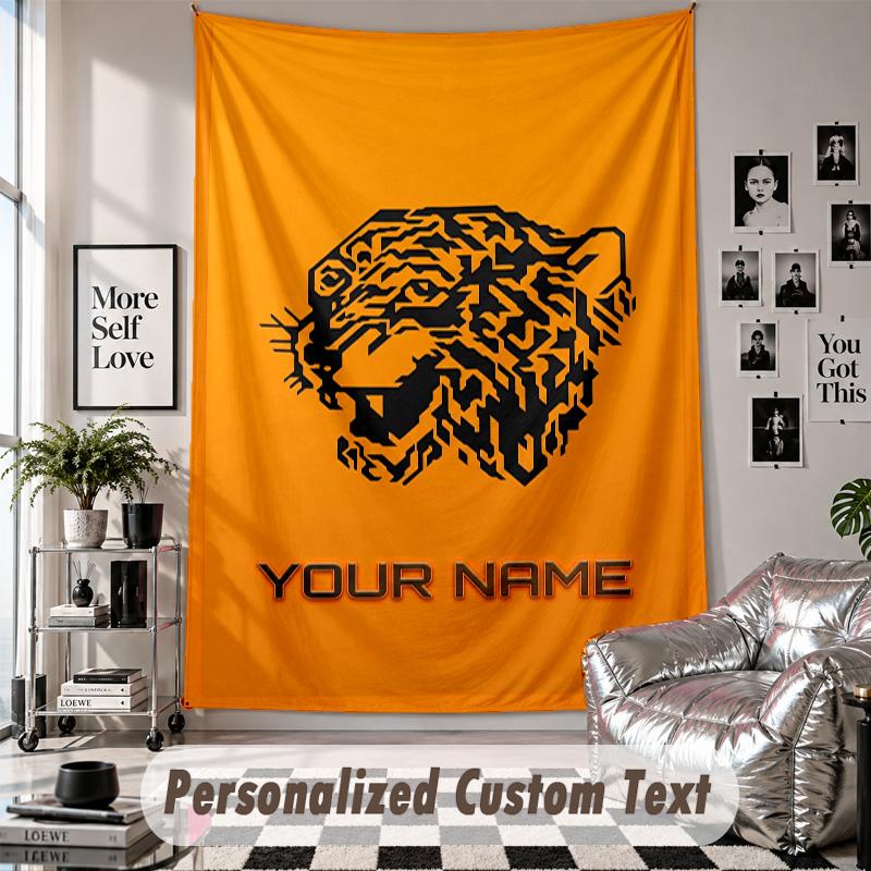 Wall Hanging Tapestry With Custom Name & Text, Hull FC Decorative Tapestry For Bedroom