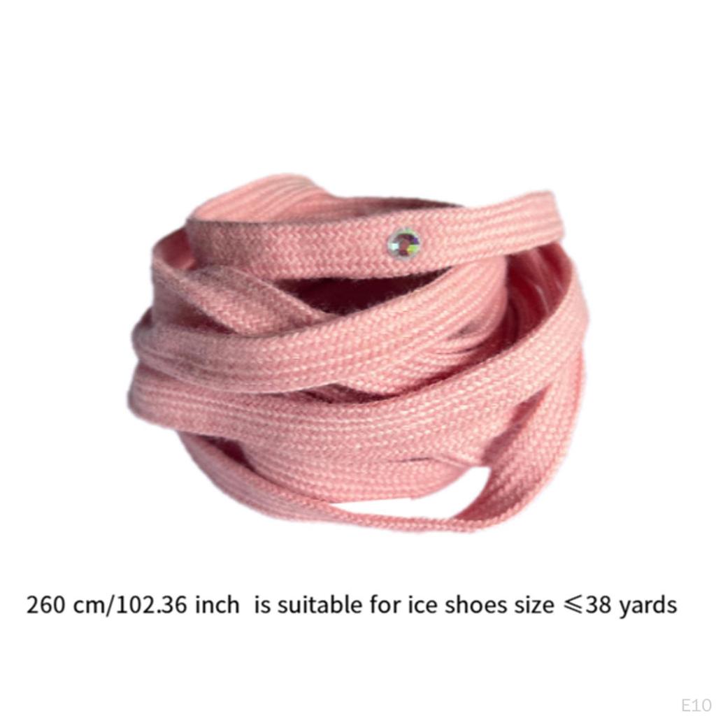 Hockey Skate Laces Accessories Supplies 260cm Elegant Flat Polyester Heavy Duty Shoelaces for Figure