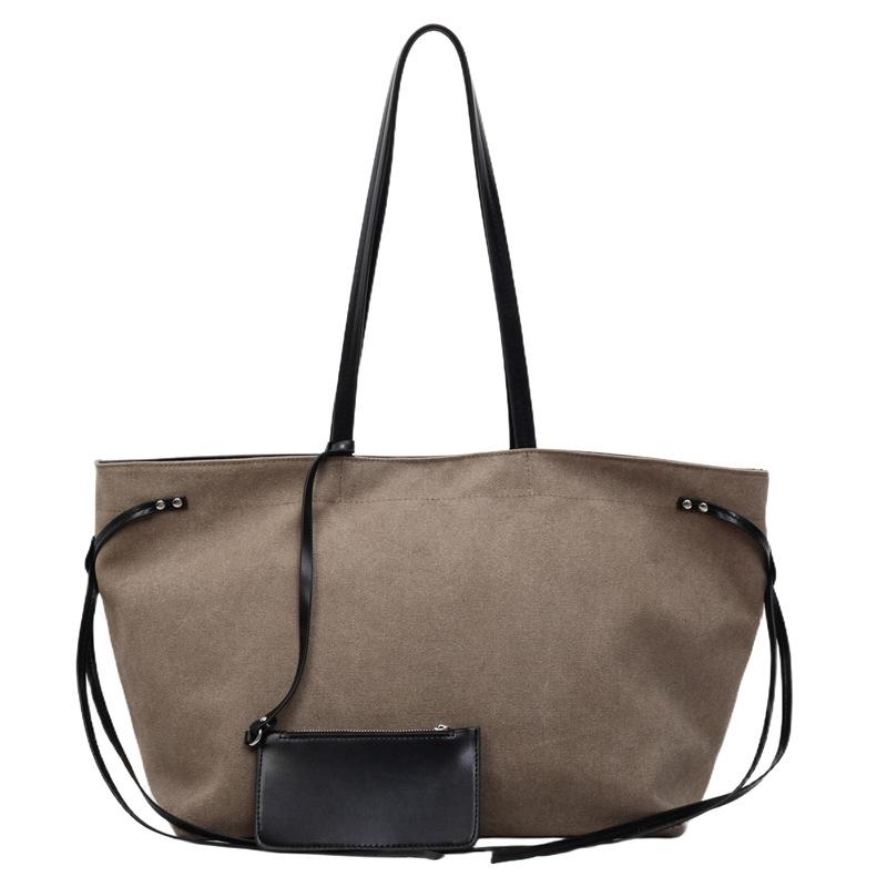 Large capacity tote bag women's 2025 new versatile shoulder handbag casual canvas bag for class commuting